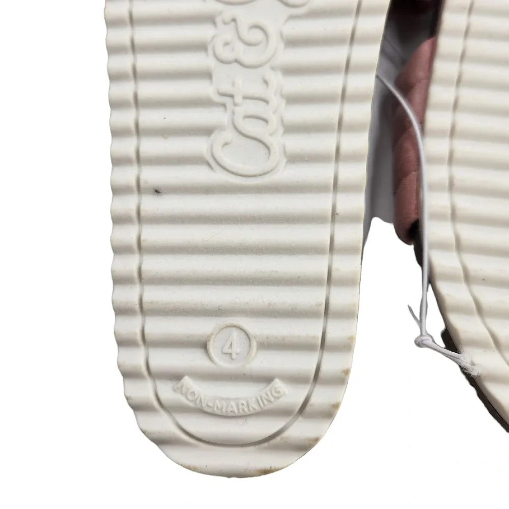 Cat & Jack Sandals Youth Girls Size 4 Pink‎ Selma Slide On Non-Marking Open Toes
